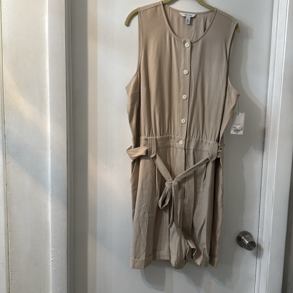 Nine West Utility Romper (Tan) - Picture 2 of 7